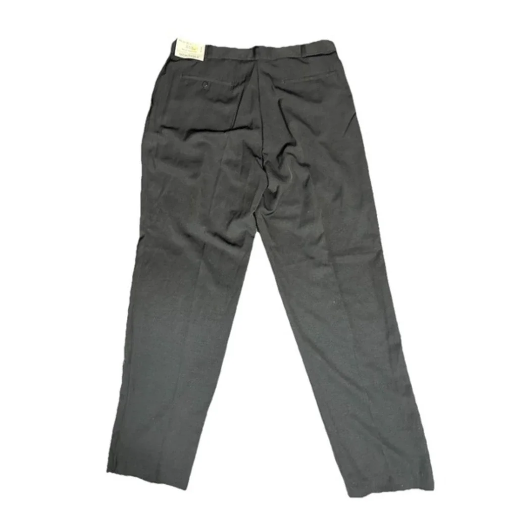 NWT Montique Men Size 36 Black Pleated Dress Pants High Rise Straight Leg Style